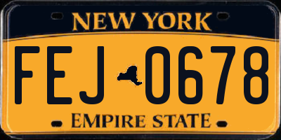 NY license plate FEJ0678