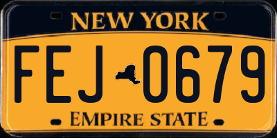NY license plate FEJ0679