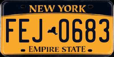 NY license plate FEJ0683