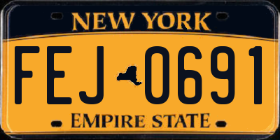 NY license plate FEJ0691