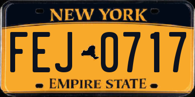 NY license plate FEJ0717