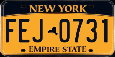 NY license plate FEJ0731