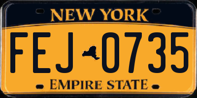 NY license plate FEJ0735