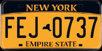 NY license plate FEJ0737