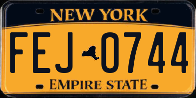 NY license plate FEJ0744