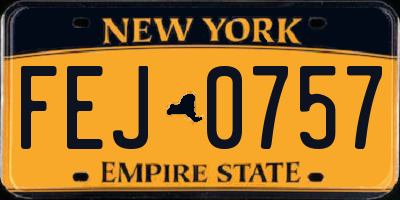 NY license plate FEJ0757