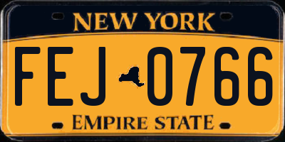 NY license plate FEJ0766