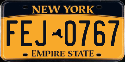 NY license plate FEJ0767