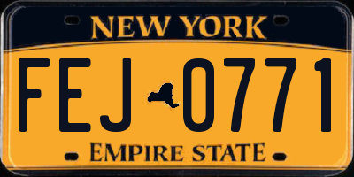 NY license plate FEJ0771
