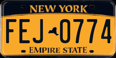 NY license plate FEJ0774