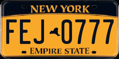 NY license plate FEJ0777