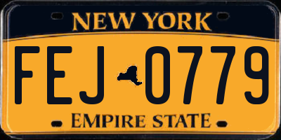 NY license plate FEJ0779