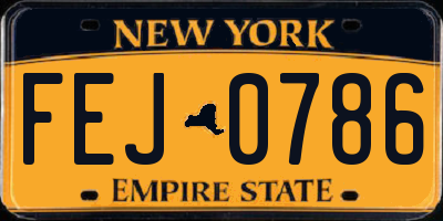 NY license plate FEJ0786