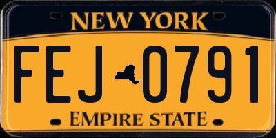 NY license plate FEJ0791