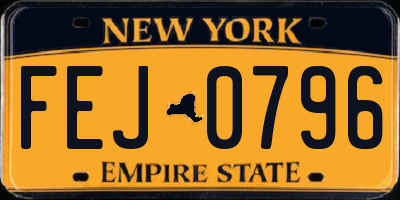 NY license plate FEJ0796
