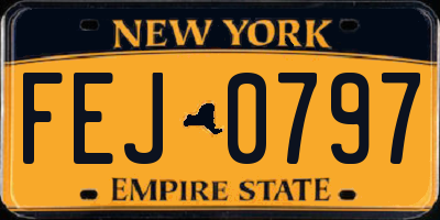 NY license plate FEJ0797