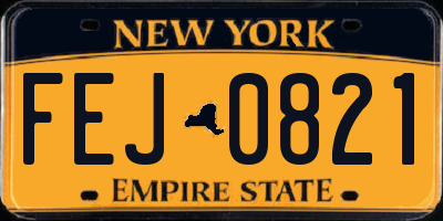 NY license plate FEJ0821