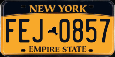 NY license plate FEJ0857