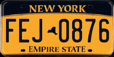 NY license plate FEJ0876