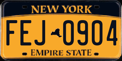 NY license plate FEJ0904