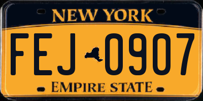 NY license plate FEJ0907