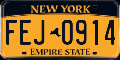 NY license plate FEJ0914