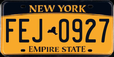 NY license plate FEJ0927