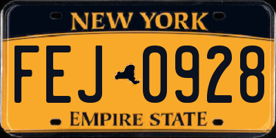 NY license plate FEJ0928