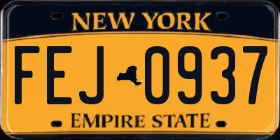 NY license plate FEJ0937