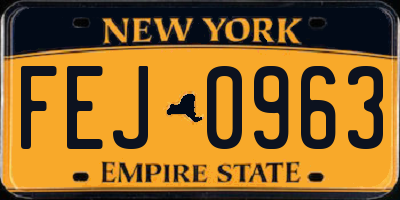 NY license plate FEJ0963