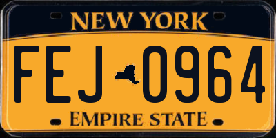 NY license plate FEJ0964
