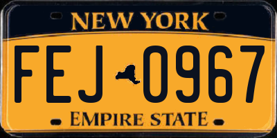 NY license plate FEJ0967