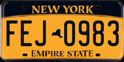 NY license plate FEJ0983