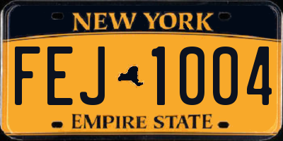 NY license plate FEJ1004
