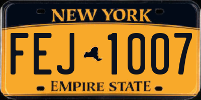 NY license plate FEJ1007