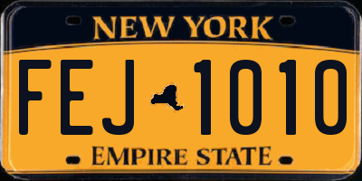 NY license plate FEJ1010