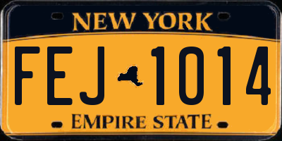 NY license plate FEJ1014