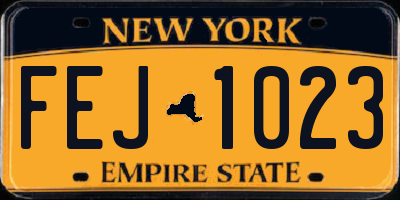NY license plate FEJ1023