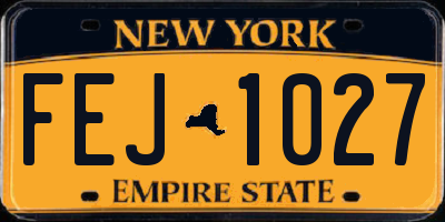 NY license plate FEJ1027