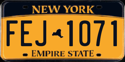 NY license plate FEJ1071