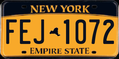 NY license plate FEJ1072