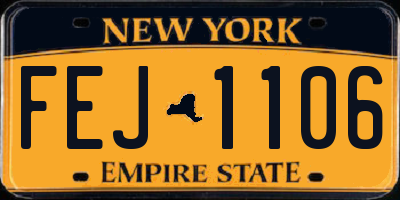 NY license plate FEJ1106