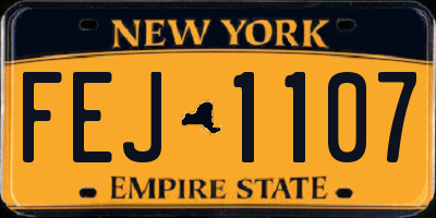 NY license plate FEJ1107