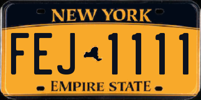 NY license plate FEJ1111