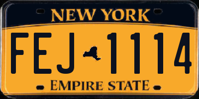NY license plate FEJ1114