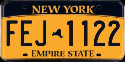 NY license plate FEJ1122