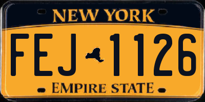 NY license plate FEJ1126