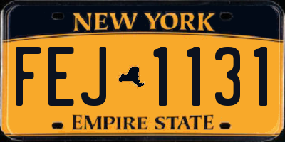 NY license plate FEJ1131