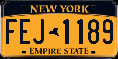 NY license plate FEJ1189