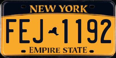 NY license plate FEJ1192